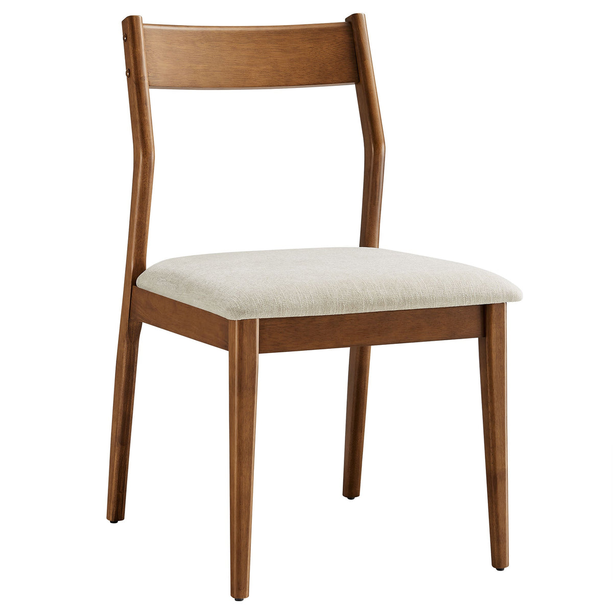 Solara Fabric Wood Dining Side Chairs set of 2, walnut frame with beige upholstery by Modway on Tampa Home & Garden Store