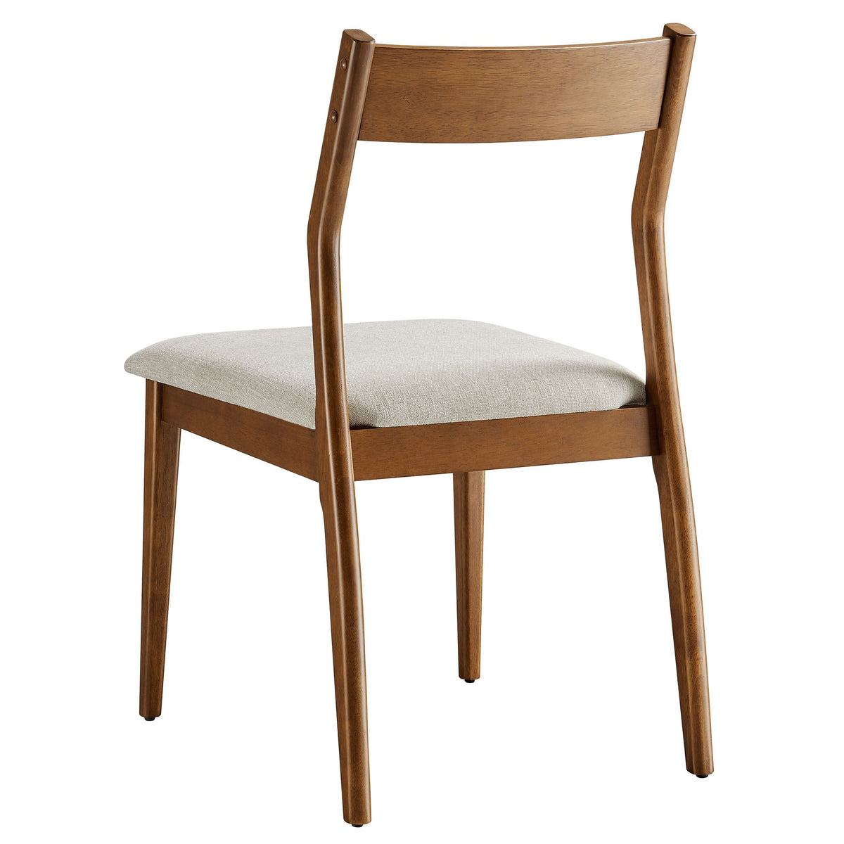 Solara fabric wood dining chairs set of 2 with beige seat and warm brown wood frames Modway on Tampa Home & Garden Store