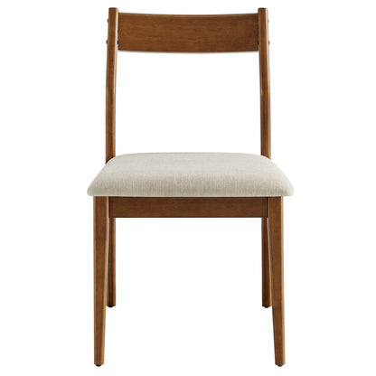 Solara Fabric Wood Dining Chair by Modway; beige upholstered seat, warm brown wood frame on Tampa Home & Garden Store