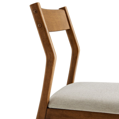 Solara Fabric Wood Dining Side Chairs, set of 2, wooden frame with light gray fabric seats on Tampa Home & Garden Store
