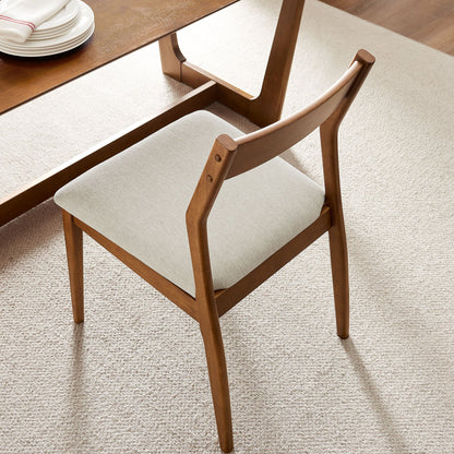 Solara Fabric Wood Dining Side Chairs, set of 2 with beige seats by Modway on Tampa Home & Garden Store