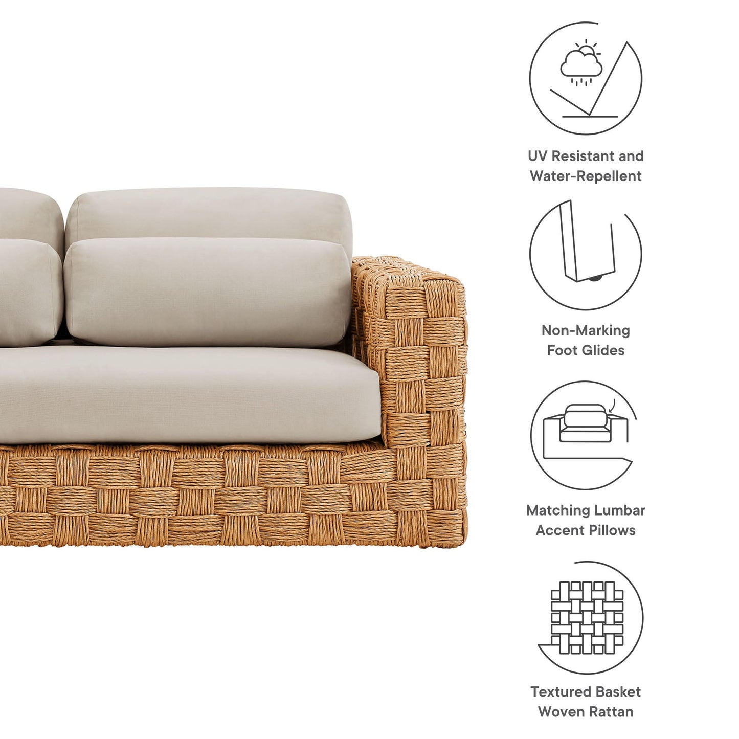 Thames Outdoor Patio Wicker Loveseat Set