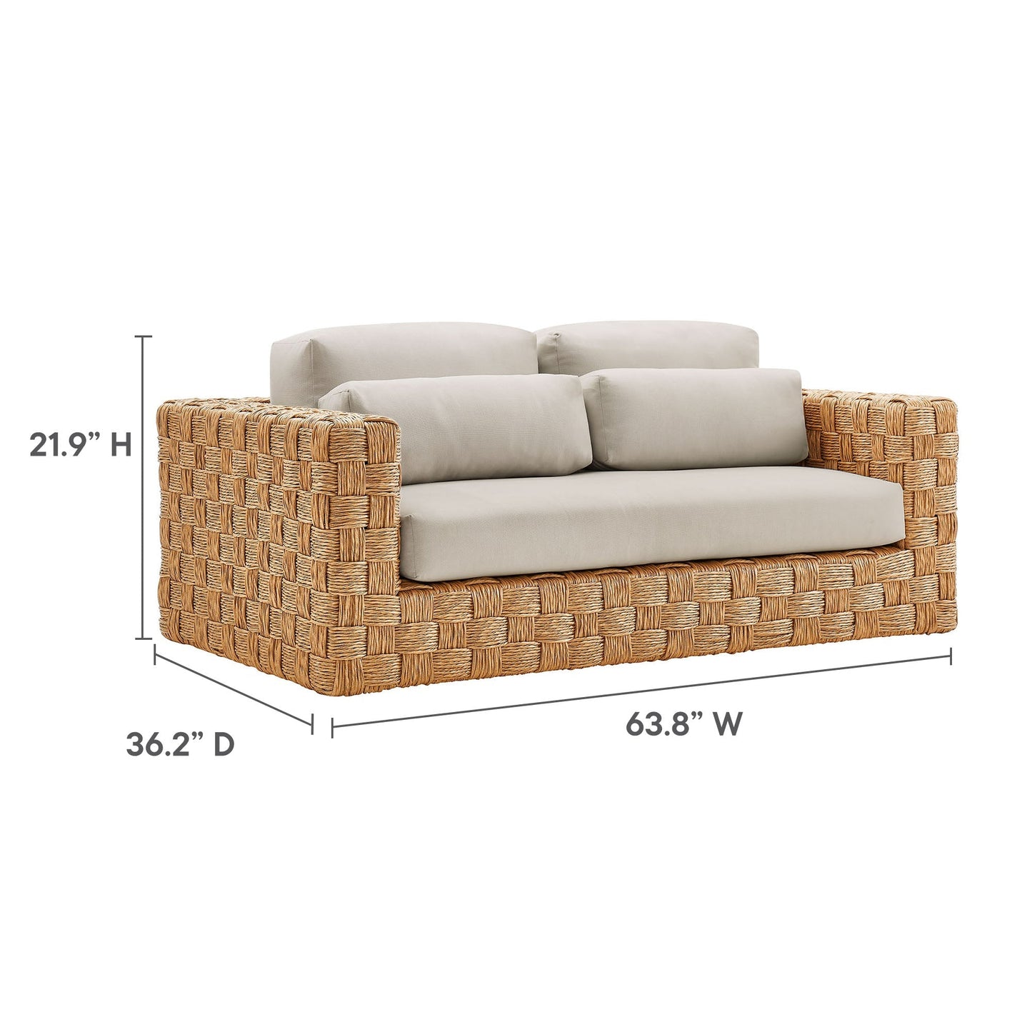 Thames Outdoor Patio Wicker Loveseat Set