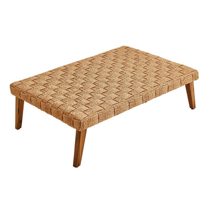 Thames Outdoor Wicker Patio Coffee Table for Deck