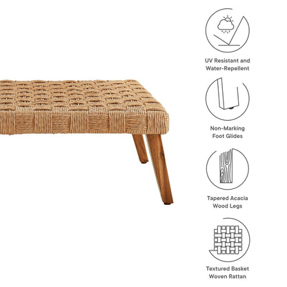 Thames Outdoor Wicker Patio Coffee Table for Deck