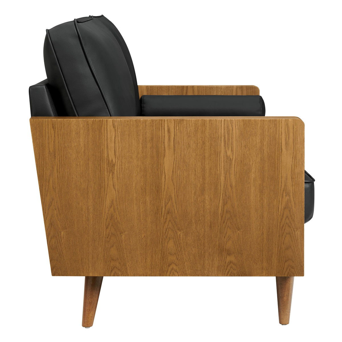 Kellan Vegan Leather Sofa by Modway, black vegan leather with wood frame and tapered legs on Tampa Home & Garden Store