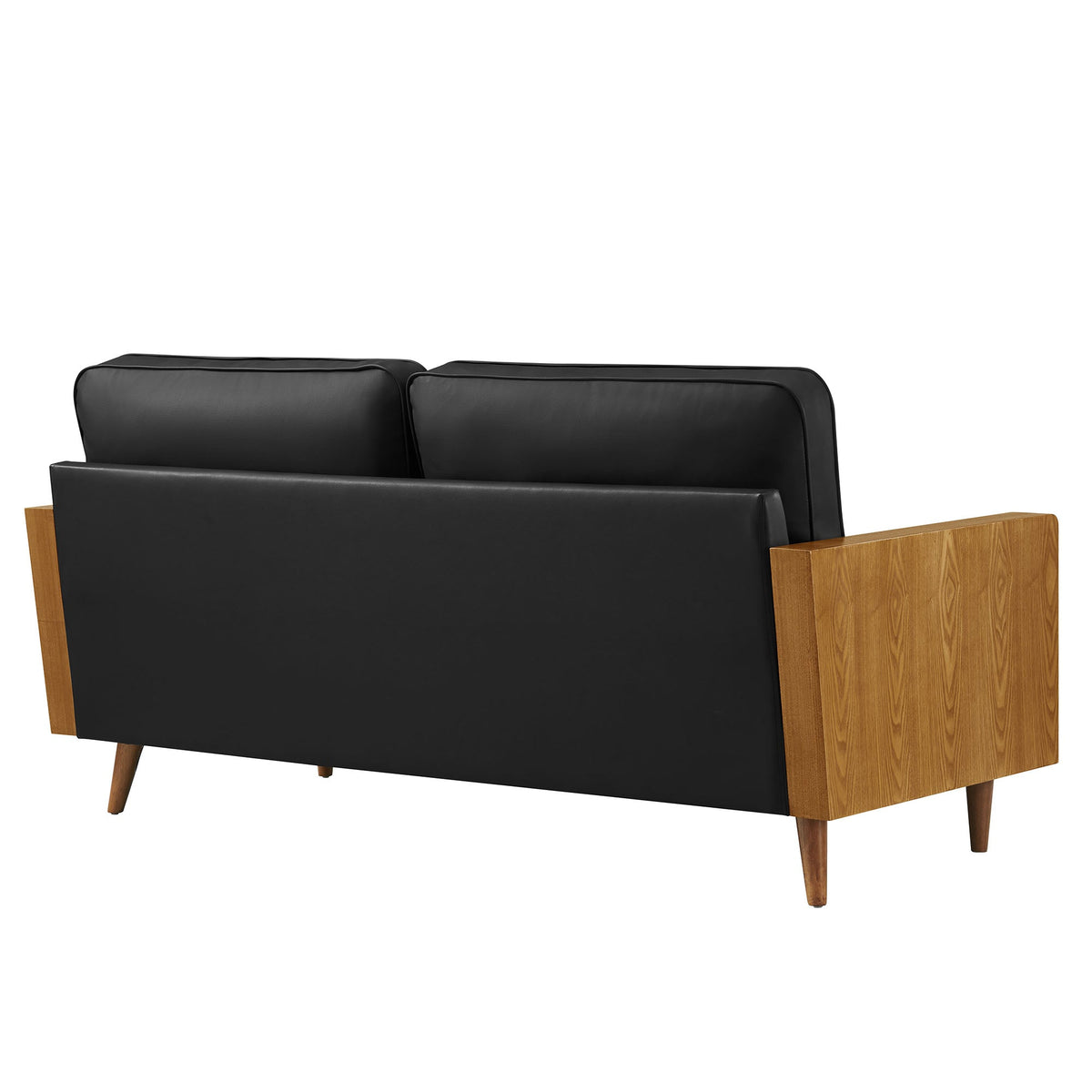 Kellan vegan leather sofa with black upholstery on Tampa Home & Garden Store