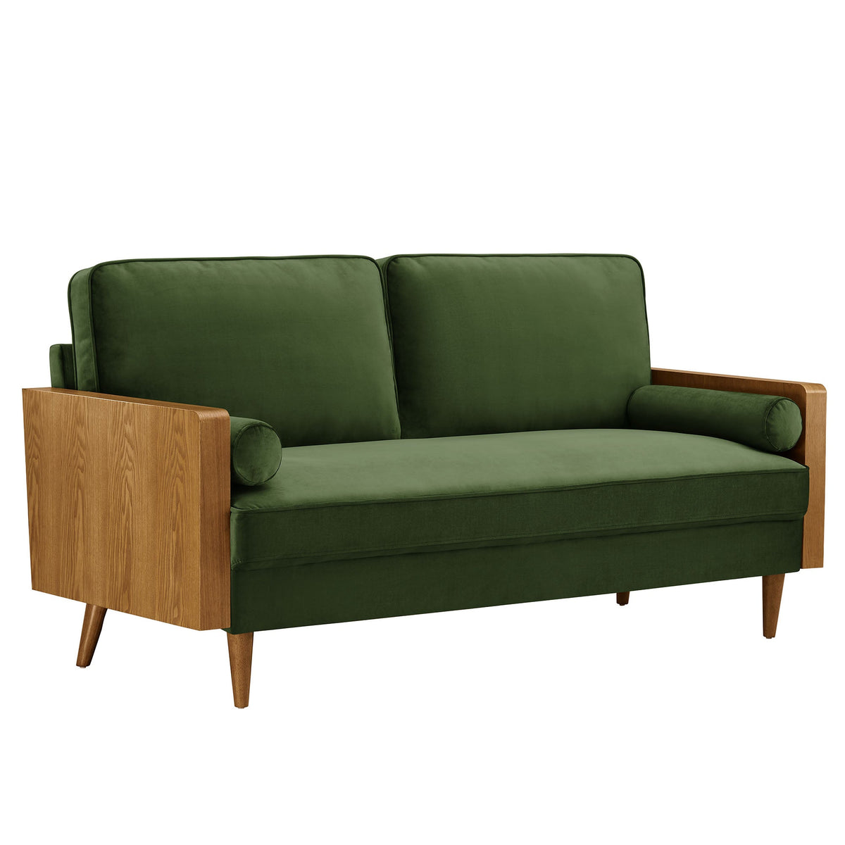 Kellan Performance Velvet Sofa by Modway in green velvet with wood frame on Tampa Home & Garden Store