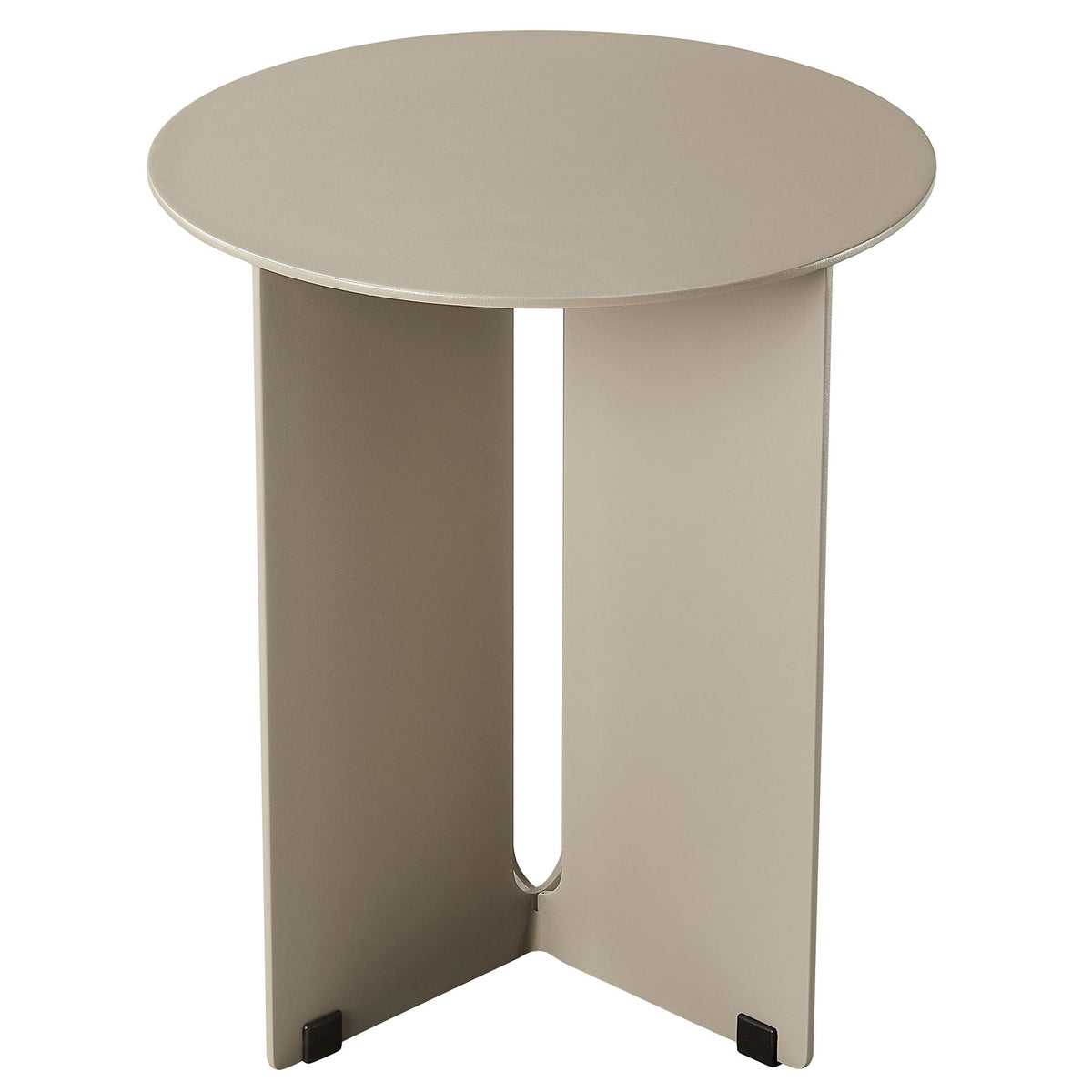 Tecton Outdoor Patio Aluminum Side Table taupe round top with panel legs by Modway on Tampa Home & Garden Store