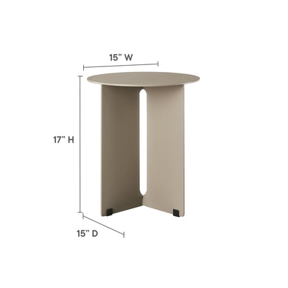 Tecton outdoor patio aluminum side table by Modway, taupe finish, 15W x 15D x 17H on Tampa Home & Garden Store