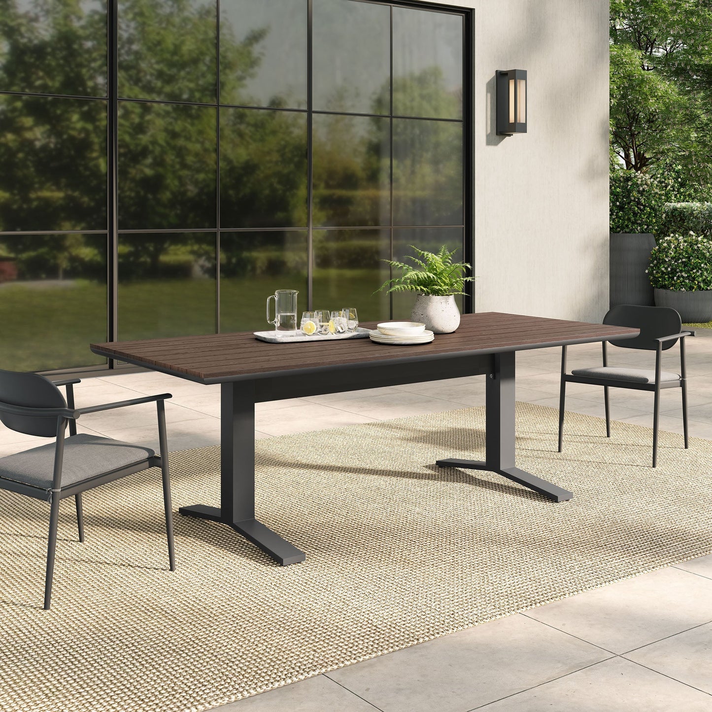 Contemporary Outdoor Aluminum Dining Table