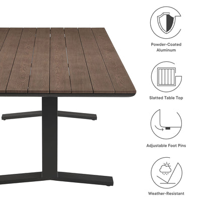 Contemporary Outdoor Aluminum Dining Table