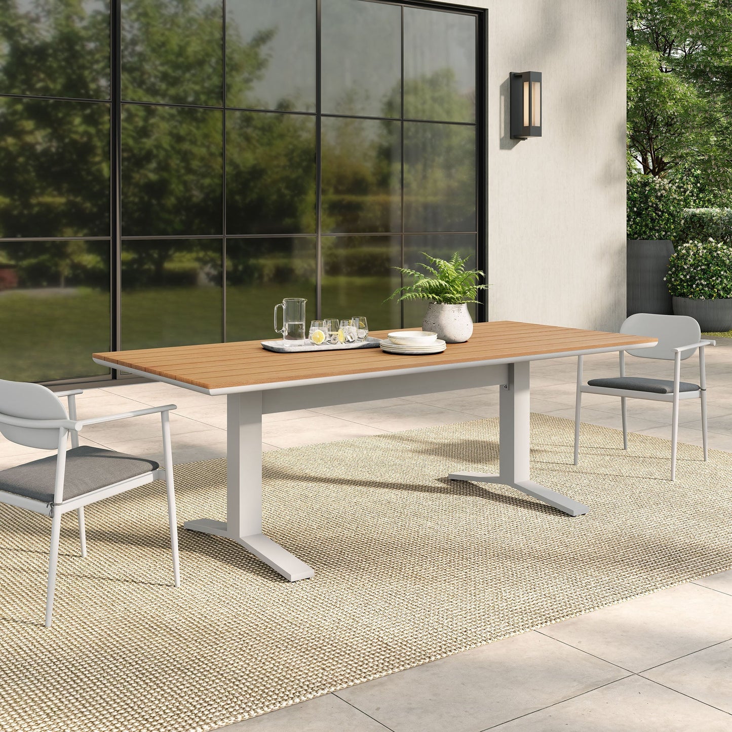 Contemporary Outdoor Aluminum Dining Table