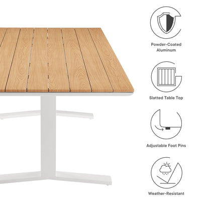 Contemporary Outdoor Aluminum Dining Table