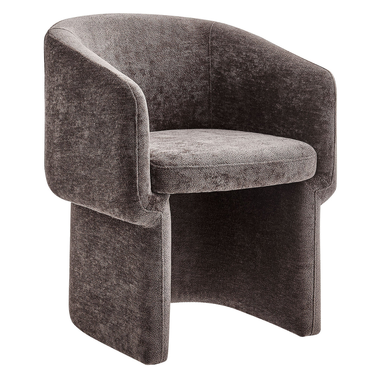 Verity Barrel Back Chenille Dining Armchair by Modway, dark brown chenille upholstery on Tampa Home & Garden Store