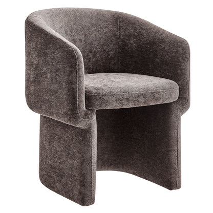 Verity Barrel Back Chenille Dining Armchair by Modway, dark brown chenille upholstery on Tampa Home & Garden Store