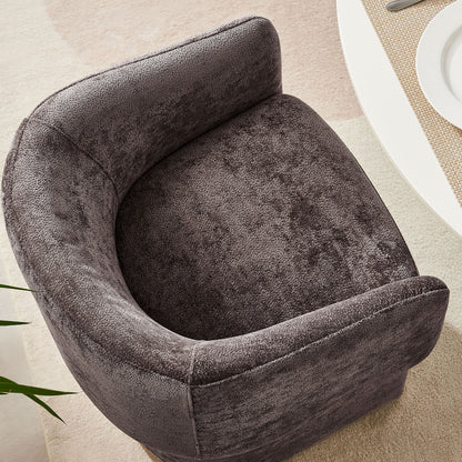 Verity Barrel Back Chenille Dining Armchair curved barrel back dark charcoal gray upholstery on Tampa Home & Garden Store
