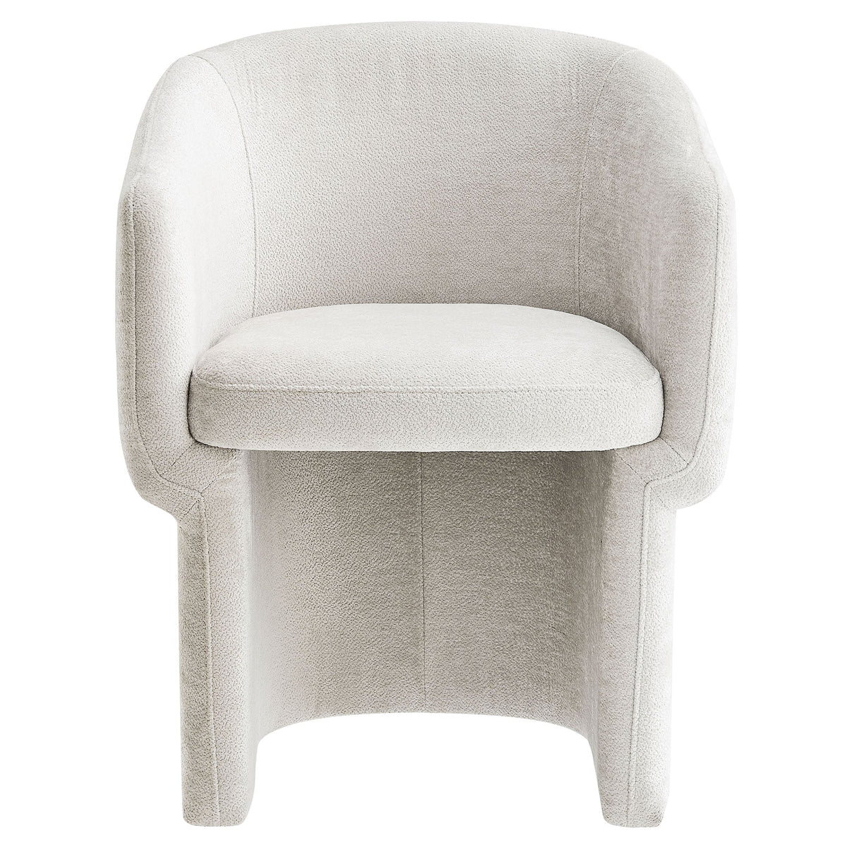 Verity Barrel-Back Chenille Dining Armchair in cream upholstery by HouseOfZazla for dining rooms on Tampa Home & Garden Store