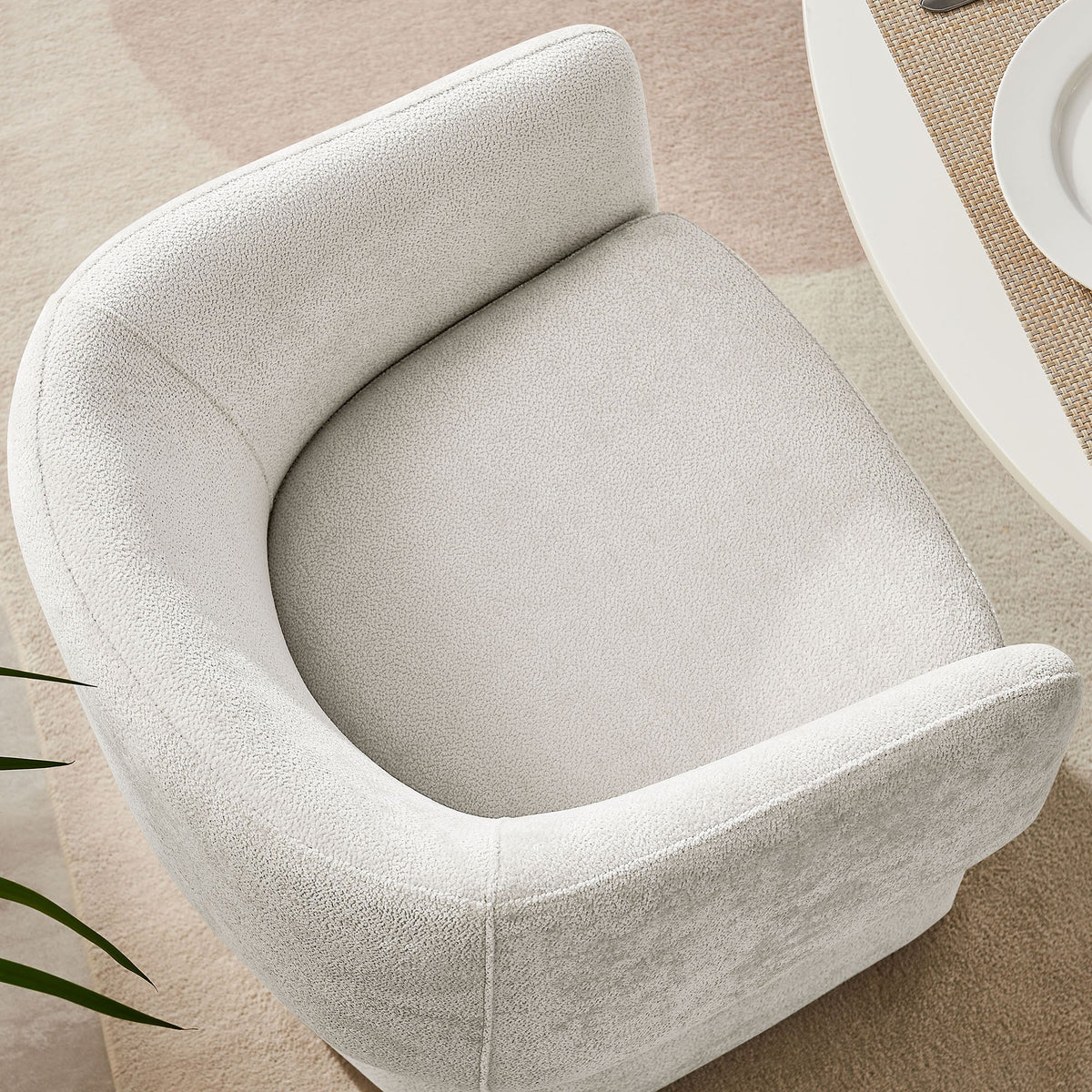 Verity Barrel Back Chenille Dining Armchair with light grey upholstery, curved back by Modway on Tampa Home & Garden Store