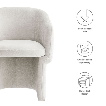 Verity Barrel Back Chenille Dining Armchair beige on Tampa Home & Garden Store