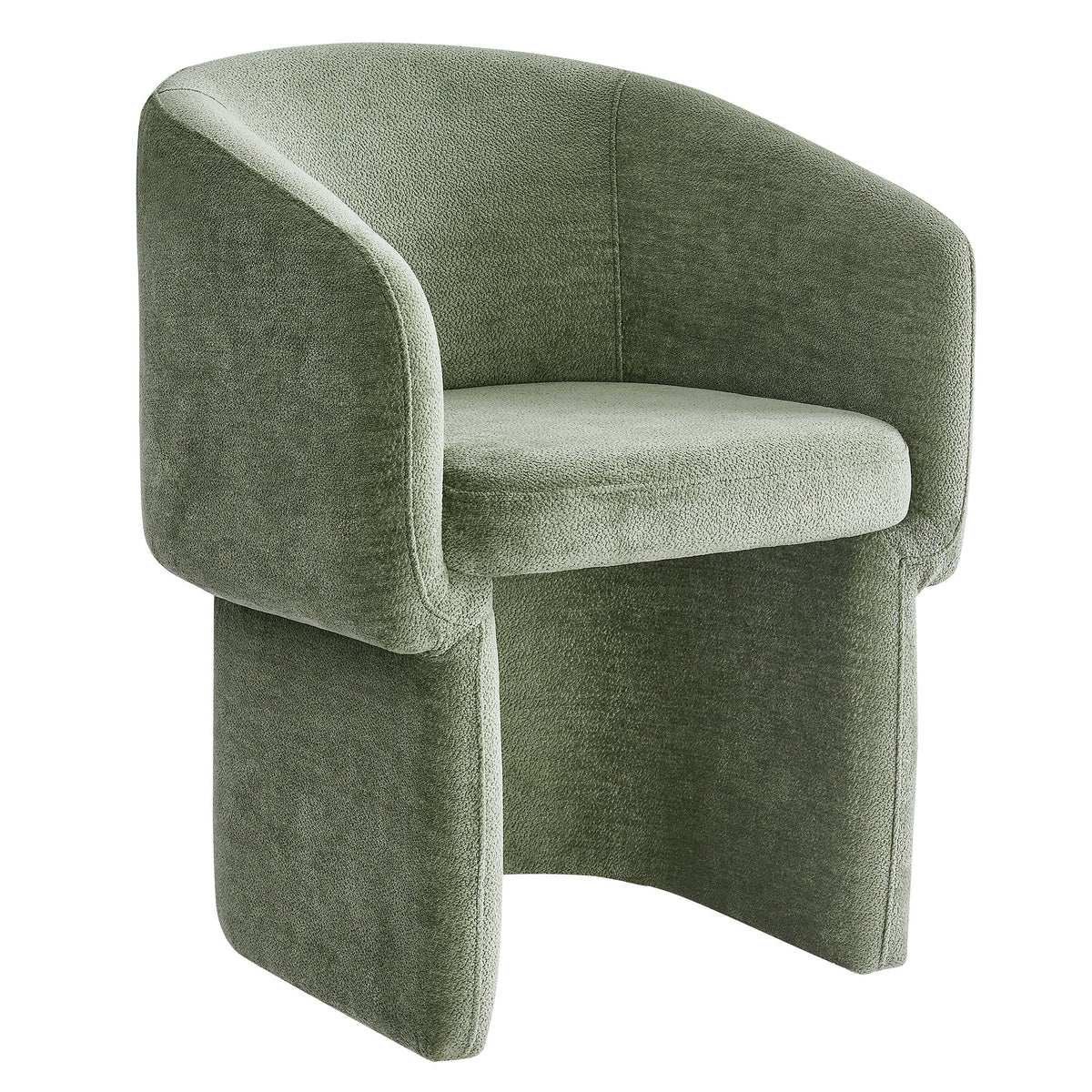 Verity Barrel Back Chenille Dining Armchair in olive green with curved arms by Modway on Tampa Home & Garden Store