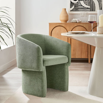 Verity Barrel Back Chenille Dining Armchair by Modway in sage green upholstery on Tampa Home & Garden Store