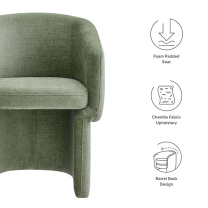 Verity Barrel Back Chenille Dining Armchair olive green foam padded seat by HouseOfZazla on Tampa Home & Garden Store
