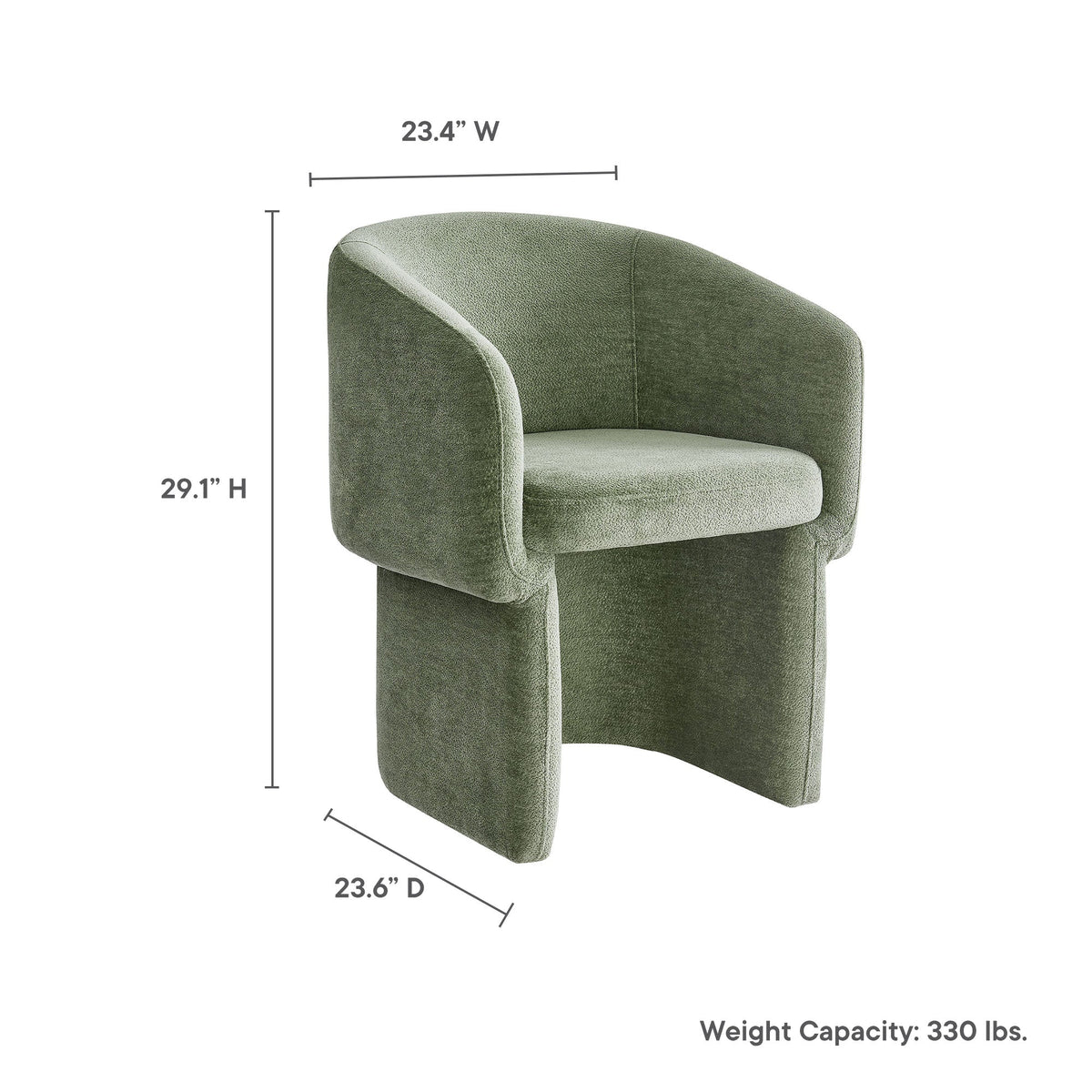 Verity Barrel Back Chenille Dining Armchair green upholstery by Modway, HouseOfZazla on Tampa Home & Garden Store