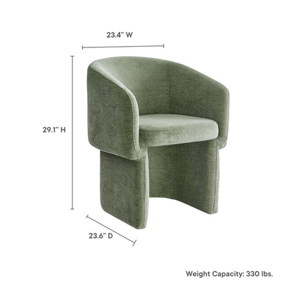 Verity Barrel Back Chenille Dining Armchair green upholstery by Modway, HouseOfZazla on Tampa Home & Garden Store