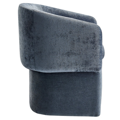 Verity Barrel Back Chenille Dining Armchair blue chenille upholstery by HouseOfZazla on Tampa Home & Garden Store