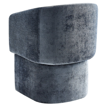 Verity Barrel Back Chenille Dining Armchair blue textured upholstery by HouseOfZazla on Tampa Home & Garden Store