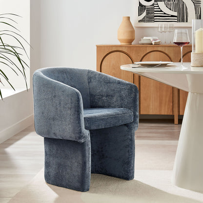 Verity Barrel Back Chenille Dining Armchair Modway, blue upholstery, 2 chairs by sideboard on Tampa Home & Garden Store