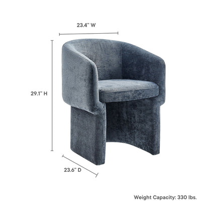 Verity Barrel Back Chenille Dining Armchair in blue velvet by Modway on Tampa Home & Garden Store