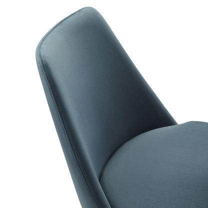 Lippa Swivel Dining Performance Velvet Side Chair blue velvet upholstery on Tampa Home & Garden Store