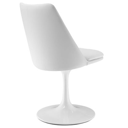 Lippa Swivel Dining Chair white vegan leather by Modway with tulip base on Tampa Home & Garden Store