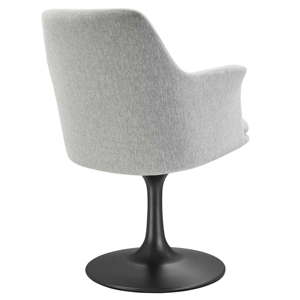 Lippa Swivel Dining Upholstered Armchair in gray fabric with black pedestal base by Modway on Tampa Home & Garden Store