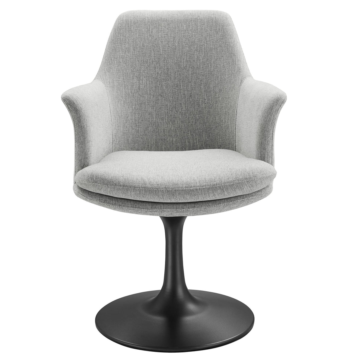 Lippa swivel dining upholstered armchair in grey fabric with a pedestal base by Modway on Tampa Home & Garden Store