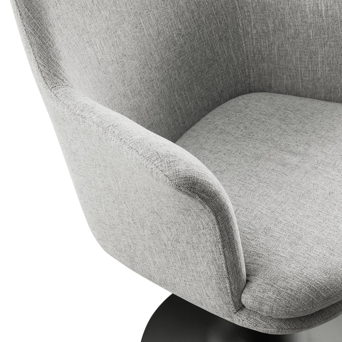 Lippa swivel dining upholstered armchair by Modway in gray fabric with black pedestal base on Tampa Home & Garden Store