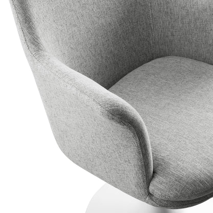 Lippa Swivel Dining Upholstered Armchair gray fabric upholstery HouseOfZazla on Tampa Home & Garden Store