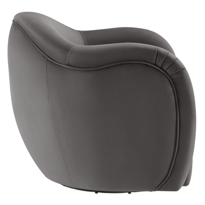 Compose Performance Velvet Swivel Armchair gray velvet with curved arms by Modway on Tampa Home & Garden Store