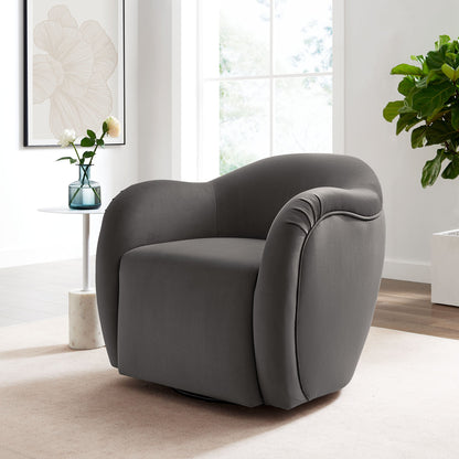 Compose Performance Velvet Swivel Armchair by Modway in dark gray velvet upholstery on Tampa Home & Garden Store