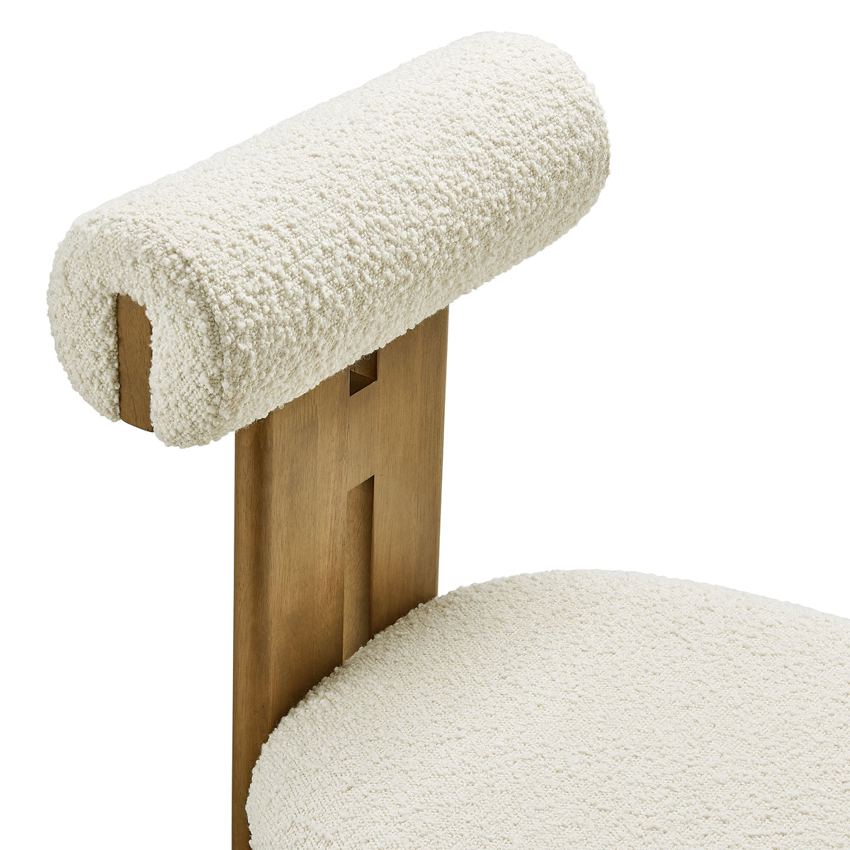 Torian Boucle Fabric Dining Chair Set of 2 ivory boucle with wooden legs by Modway on Tampa Home & Garden Store