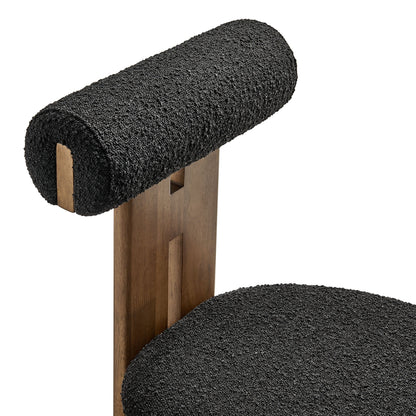Torian Boucle Fabric Dining Chairs set of 2 by Modway, black boucle upholstery with wooden legs on Tampa Home & Garden Store