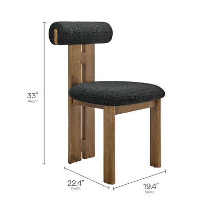 Torian Boucle Chair set of 2 black boucle upholstery on wood frame Modway on Tampa Home & Garden Store