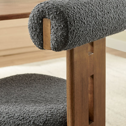 Torian Boucle fabric dining chairs by Modway, gray boucle upholstery, set of 2 on Tampa Home & Garden Store