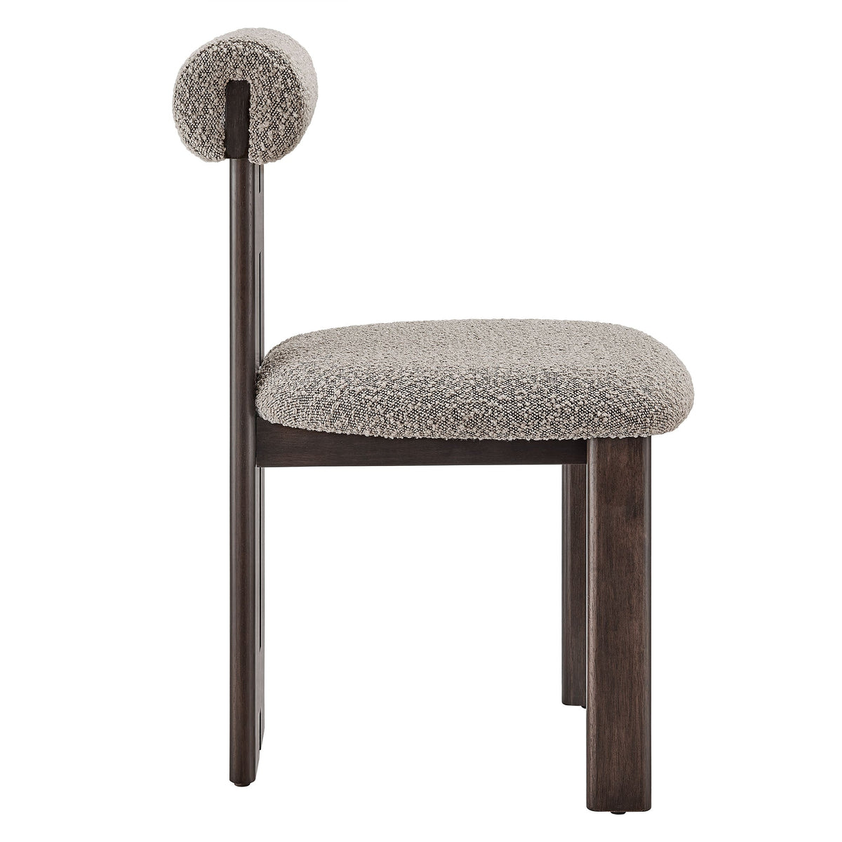 Torian Boucle Dining Chairs set of 2 in taupe boucle with dark wood frame by Modway on Tampa Home & Garden Store