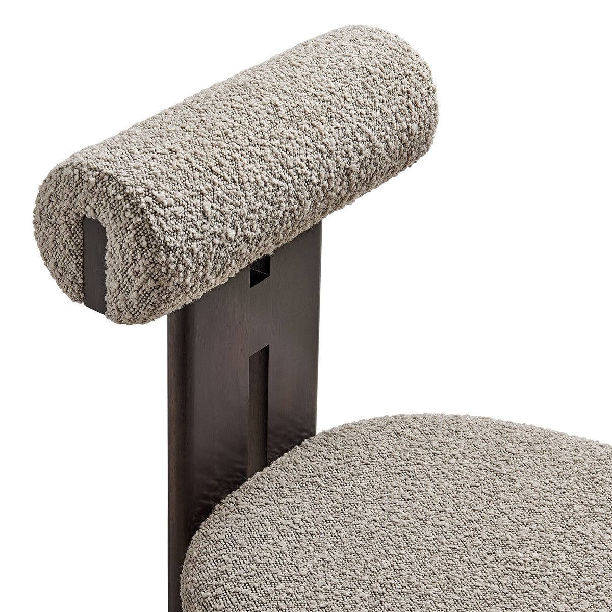 Torian Boucle Fabric Dining Chairs set of 2 by Modway, beige boucle upholstery, dark wood legs on Tampa Home & Garden Store