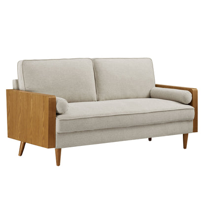 Kellan Heathered Fabric Upholstered Sofa by Modway with light gray fabric, wood frame on Tampa Home & Garden Store