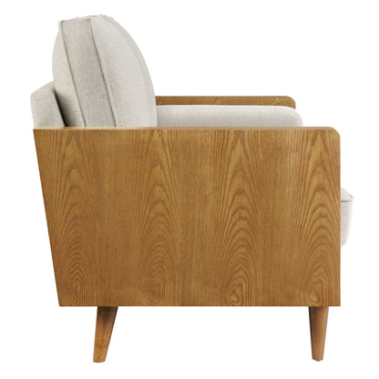 Kellan Heathered Fabric Upholstered Sofa by Modway - beige fabric, wood frame, tapered legs on Tampa Home & Garden Store