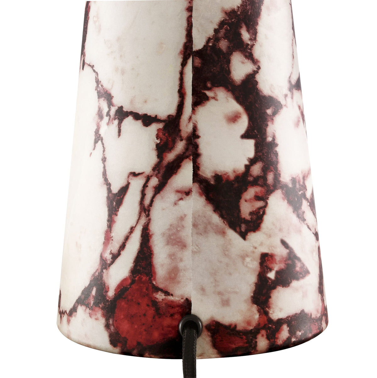 Nera Marble Table Lamp base in pink-white marble with burgundy veining, cord visible on Tampa Home & Garden Store